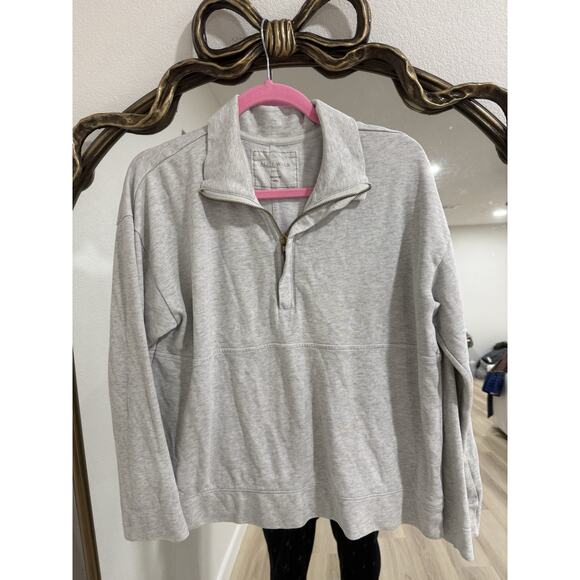 Alice Walk Tops - Light Gray Quarter-Zip Pullover Sweatshirt - Women's